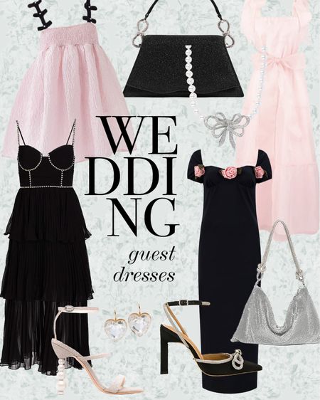 Pink and black wedding guest dresses, shoes and accessories! You can be perfectly outfitted for any wedding, holiday party, celebration etc this fall and winter.  

#LTKwedding #LTKstyletip #LTKshoecrush