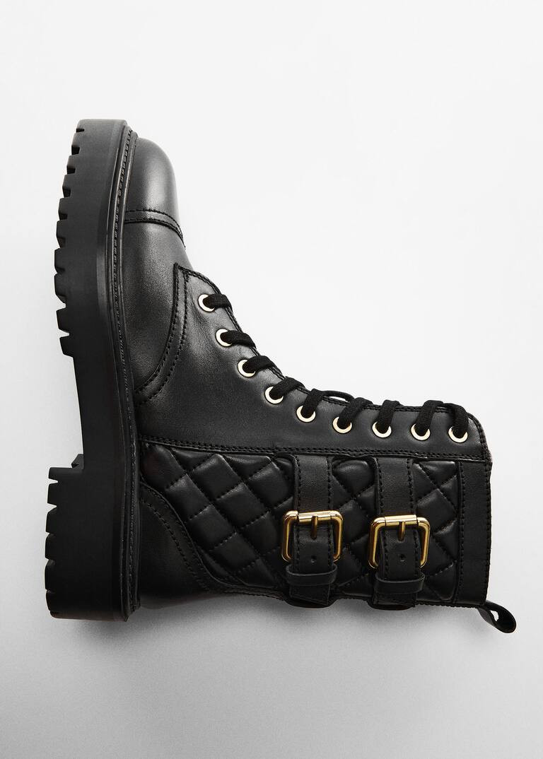 Military leather ankle boots -  Women | Mango United Kingdom | MANGO (UK)