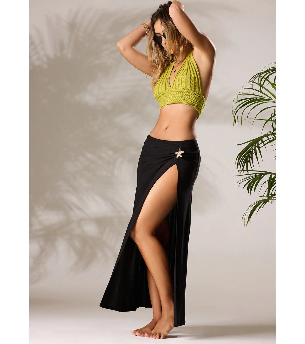Sun-Kissed Aesthetic Starfish High Slit Maxi Skirt | Windsor Stores