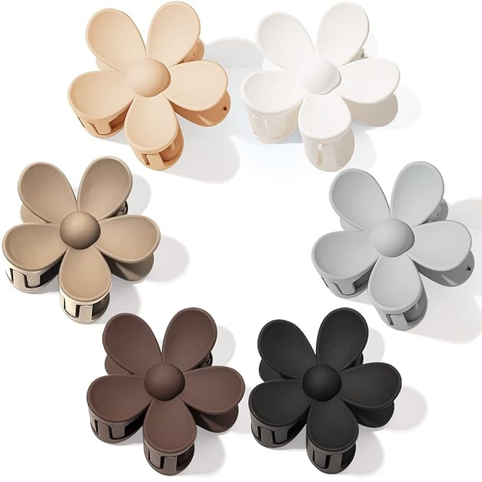 Flower Hair Clips Flower Claw Clips Hair Claw Clip Daisy Clips Matte Large Claw Clips Thick Hair ... | Amazon (US)