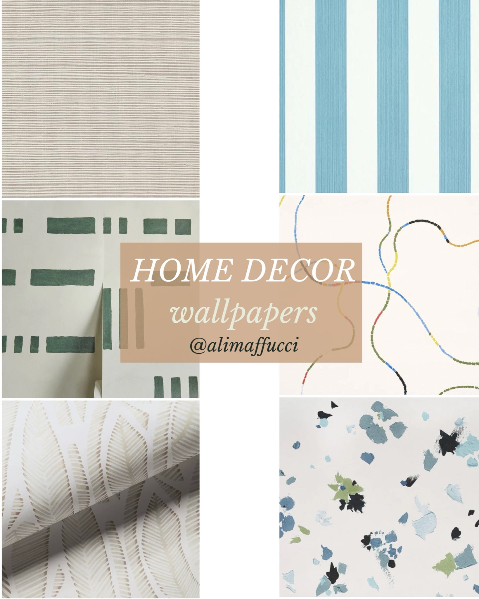 All the wallpapers we used in our home from bedrooms to bathrooms to our laundry room! 