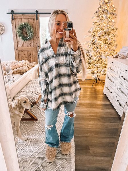 Some of my recent AE faves🎄✨ they’re doing 25-30% off right now! Size L flannel & sue 6 flare jeans here! #AEJeans #ad @americaneagle

#LTKSeasonal #LTKfit #LTKsalealert