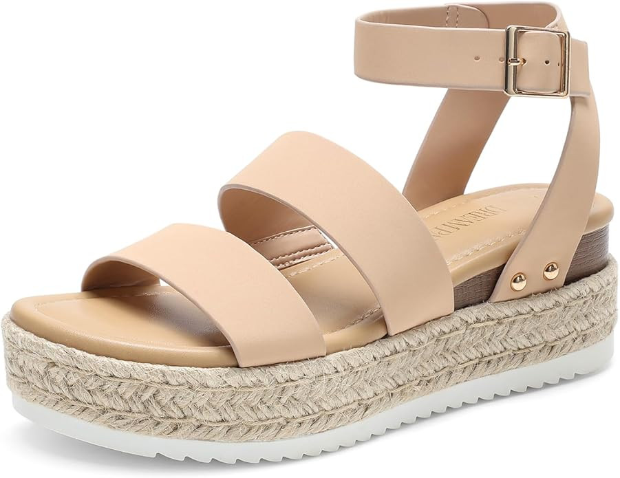 DREAM PAIRS Strappy Espadrille Platform Wedge Sandals for Women Dressy Summer, Comfortable Open T... | Amazon (US)