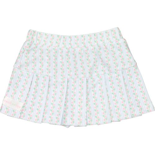 Pink And Green Vintage Floral Tennis Skirt | Cecil and Lou
