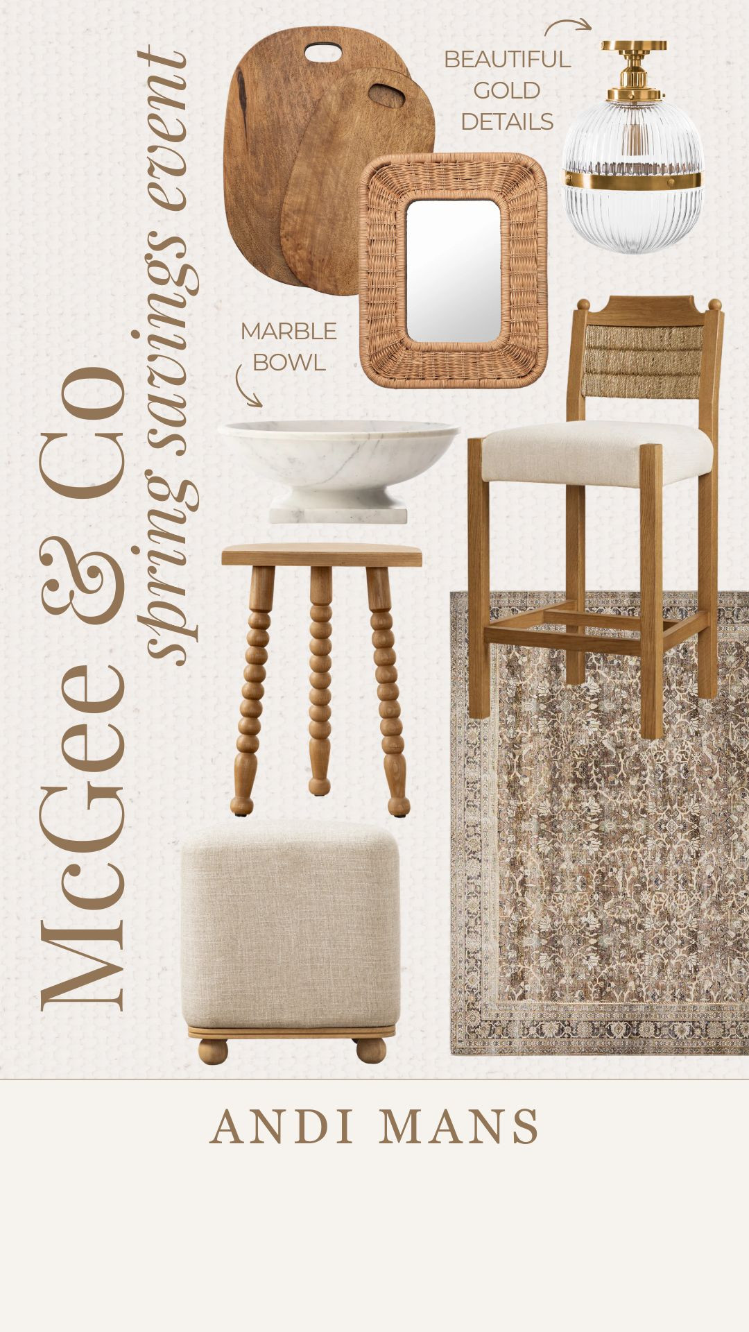McGee & Co. Spring Savings Event! I’m loving this bar-height chair and the rounded cutting boards—they add the perfect touch of texture and warmth. 

 #LTKSpringSale #LTKHome #LTKSaleAlert