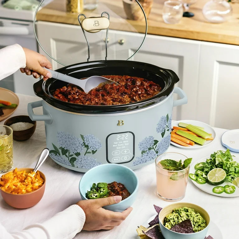 Beautiful 6 Qt Programmable Slow Cooker, Hydrangea Floral by Drew Barrymore | Walmart (US)