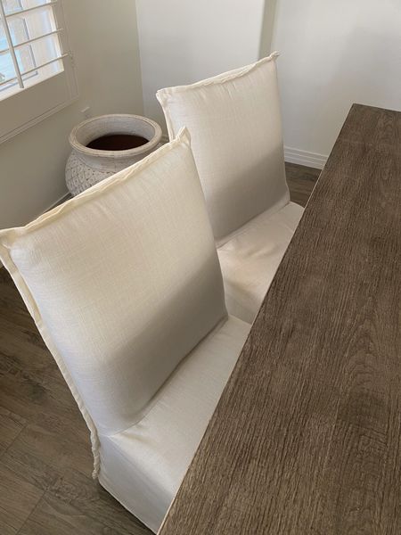 Slip cover + washable dining chairs that are beautiful + aesthetic + practical 

#LTKSeasonal #LTKhome #LTKstyletip