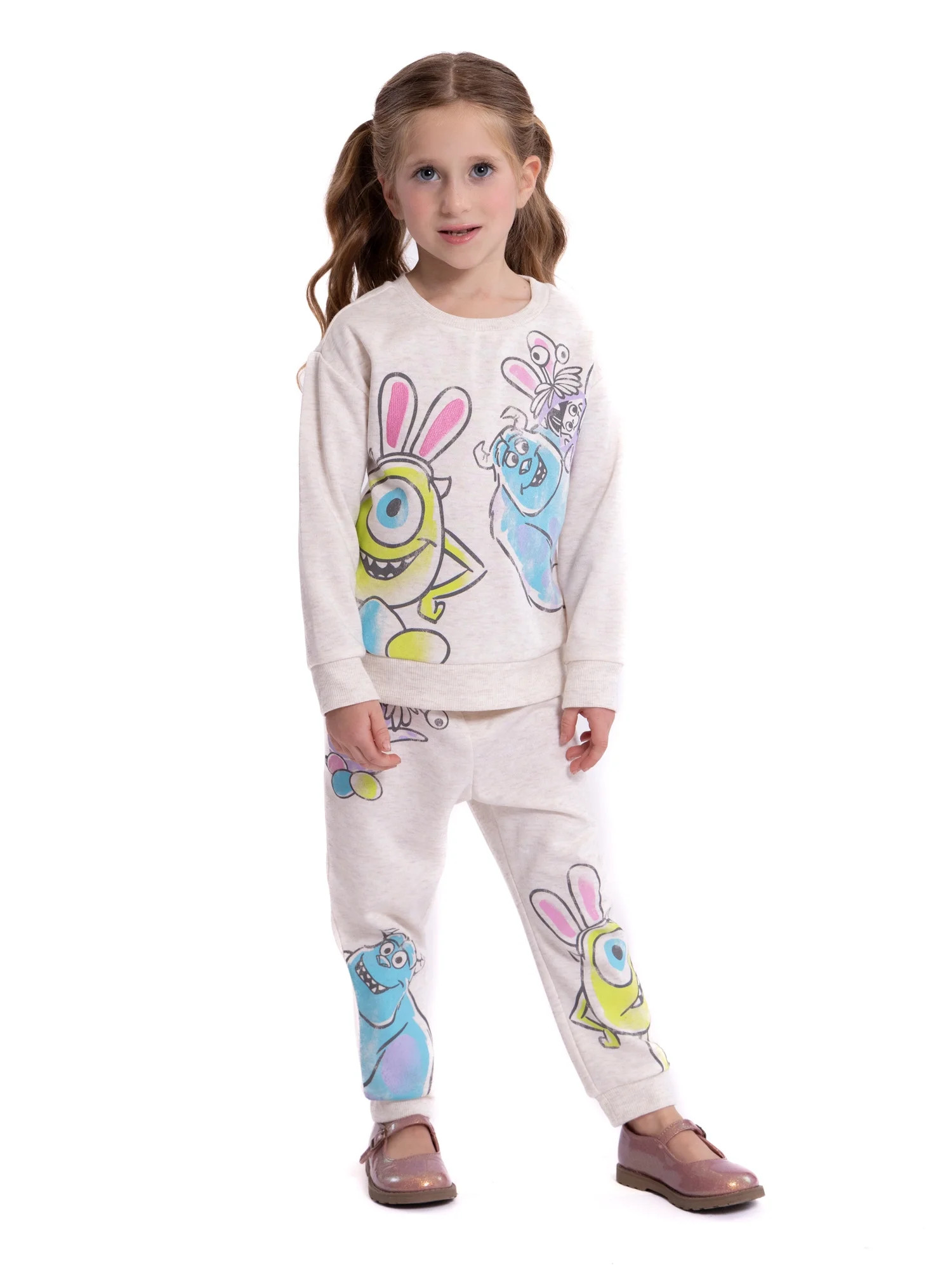Monsters Inc Toddler Girls Easter Crewneck and Joggers Set, 2-Piece | Walmart (US)