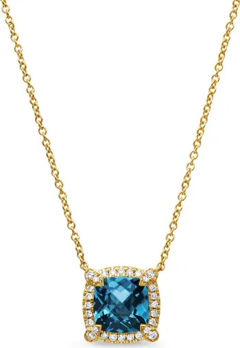 Petite Chatelaine® Pavé Bezel Pendant Necklace in 18k Gold | Nordstrom