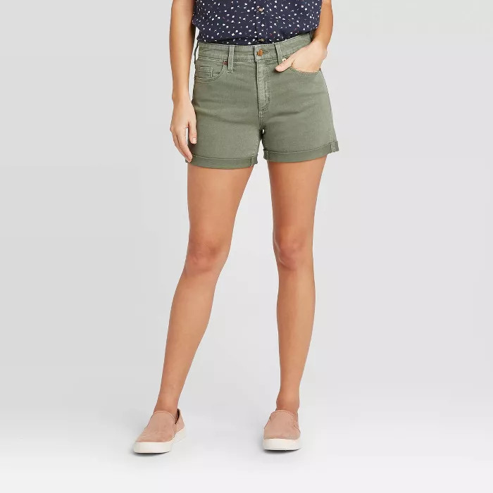 Women's High-Rise Short Jean Shorts - Universal Thread™ Dusty Olive | Target