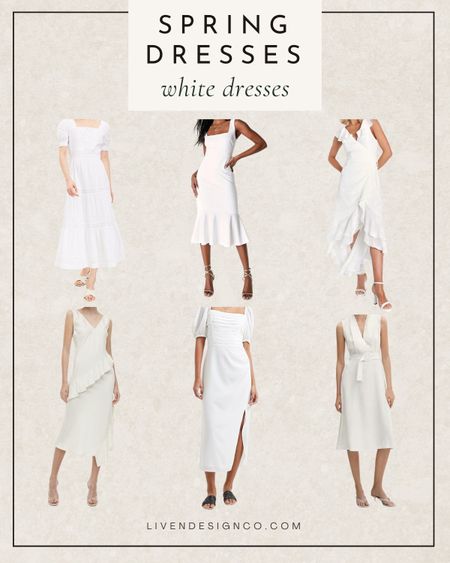 White spring dress.  Easter dress. Easter outfit. Midi dress. Wedding guest. Baby shower. Puff sleeve dress. Chiffon dress. Sundress. Linen dress. Sleeveless dress. Fit and flare dress. Pleated midi dress. Wrap dress

#LTKSeasonal #LTKstyletip #LTKsalealert