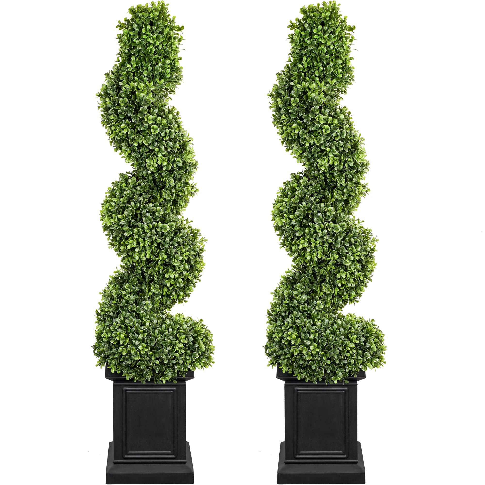 Boxwood Outdoor Topiary Set of 2, 3.5ft Tall Outdoor Porch Trees, All-Year Green Fake Plant Topia... | Amazon (US)