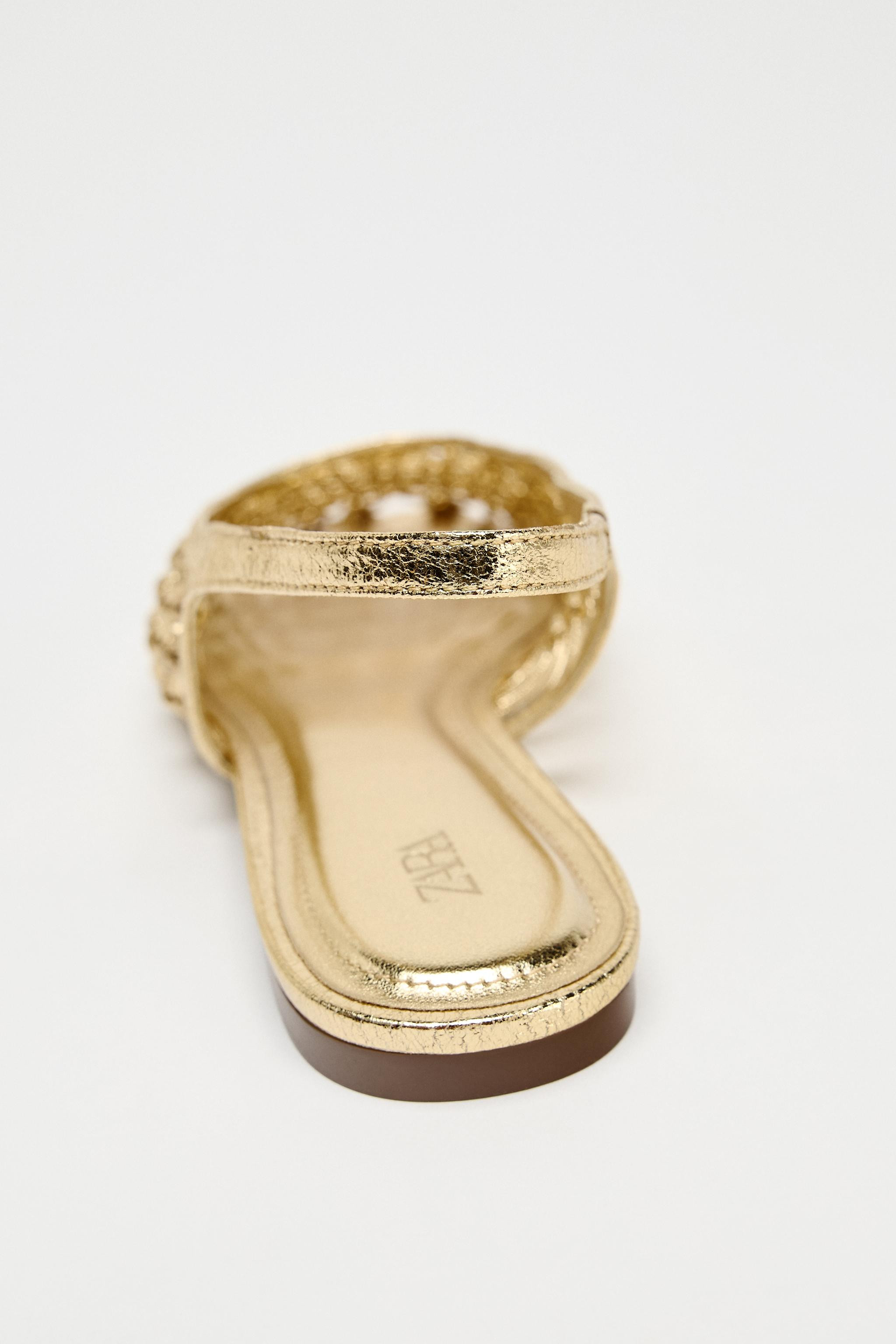 METALLIC BRAIDED SLINGBACKS | Zara US
