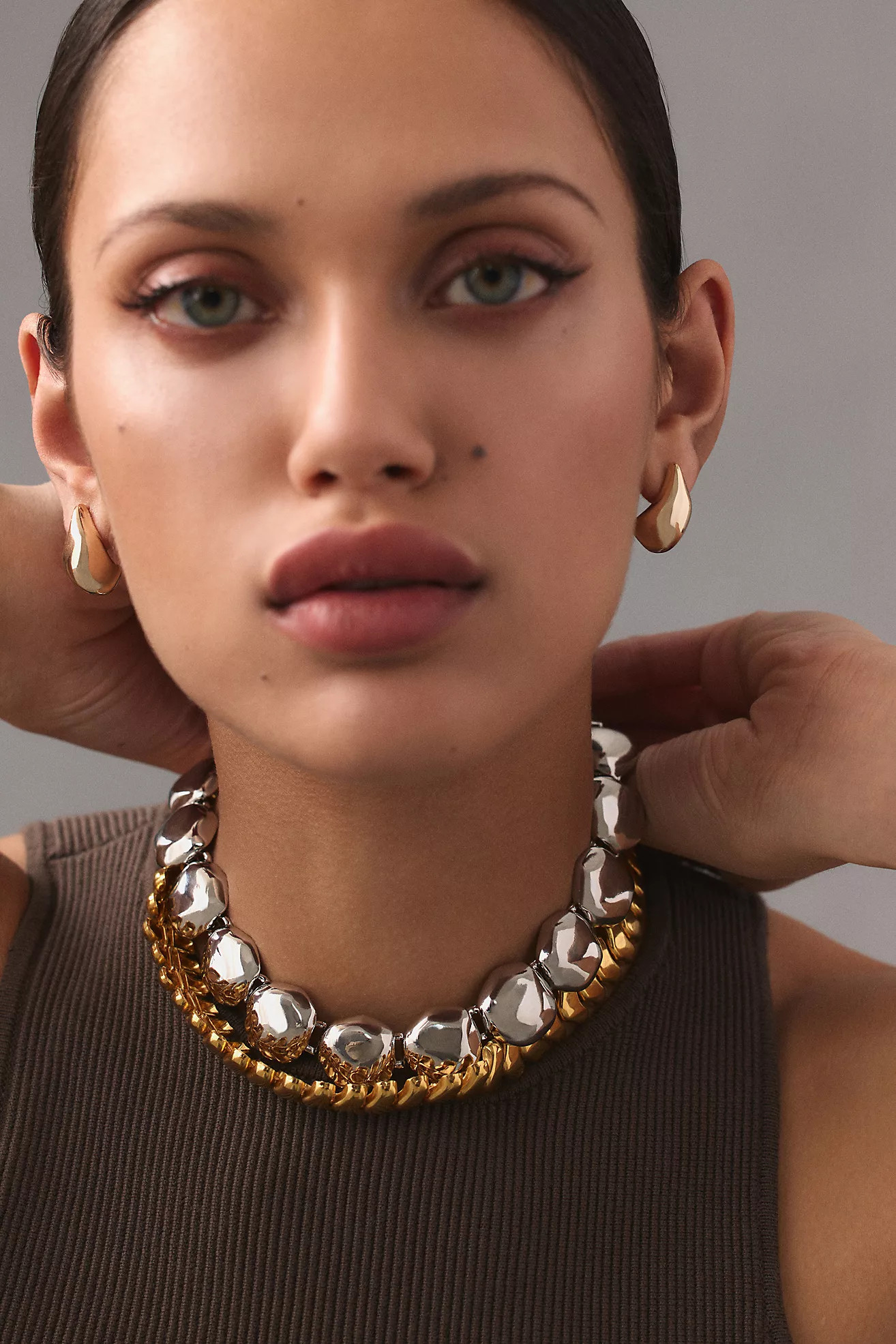 Flattened Ball Collar Necklace | Anthropologie (US)