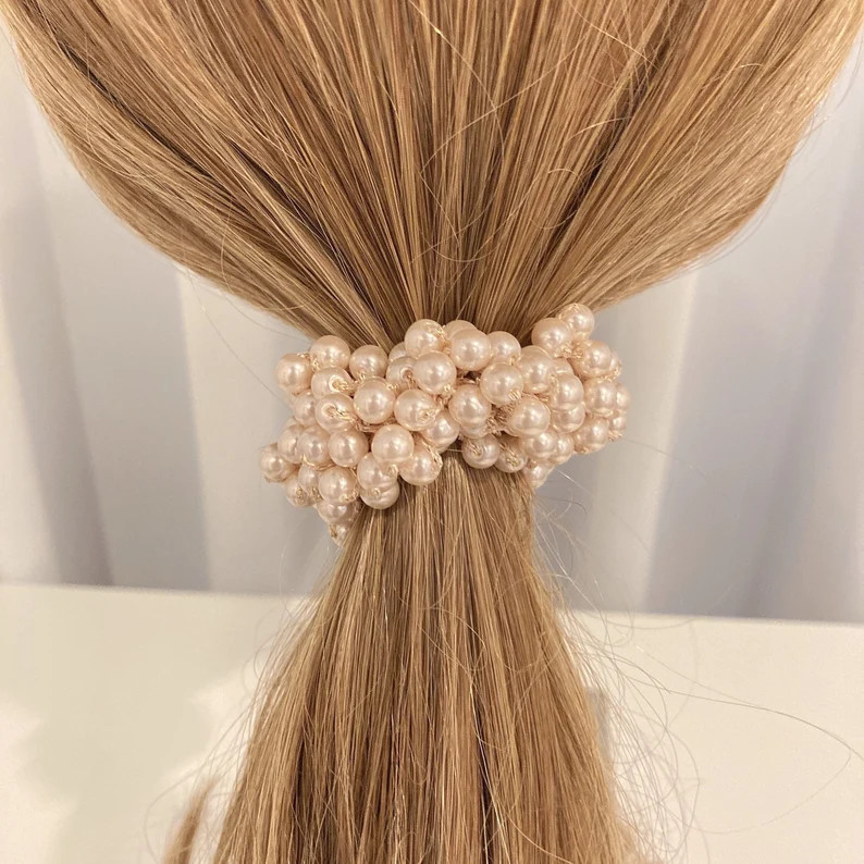 Pearl Hair Elastic for Women Pearl Ponytail Holder Hair Tie | Etsy | Etsy (US)