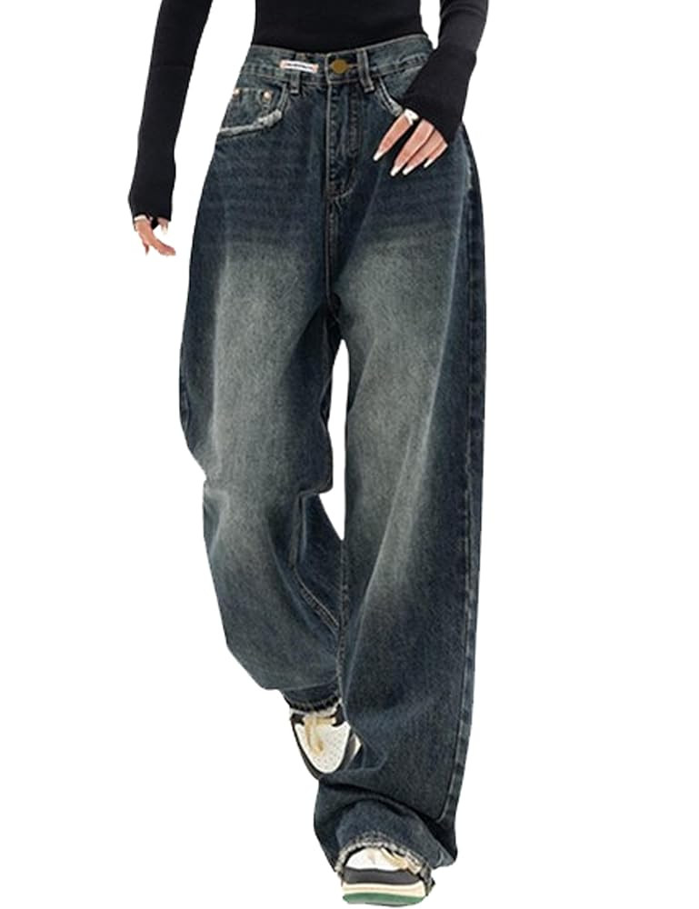 EMMIOL Jeans for Women Wide Leg Baggy Jeans High Waist Y2K Cargo Pants Casual Loose Boyfriends Tr... | Amazon (US)