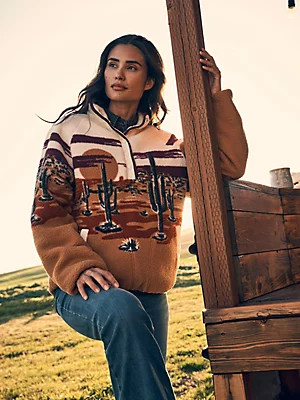 Women's Wrangler Retro® Half-Snap Sherpa Pullover | Wrangler