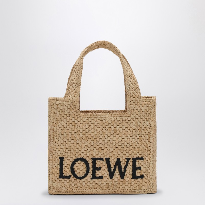 LOEWE Font Tote mini raffia bag | The Double F