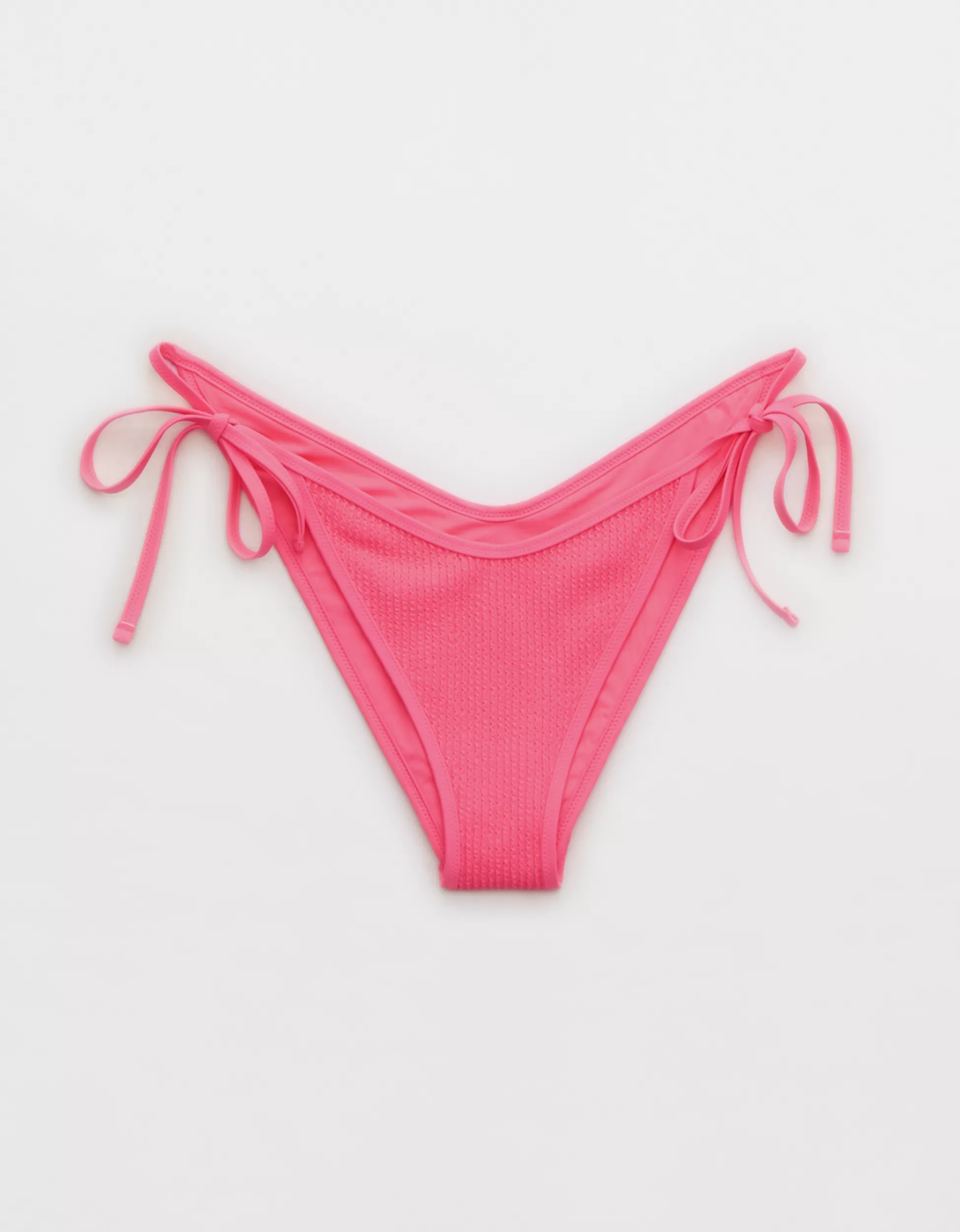 Aerie Crinkle Low Rise Tie Cheekiest Bikini Bottom | Aerie