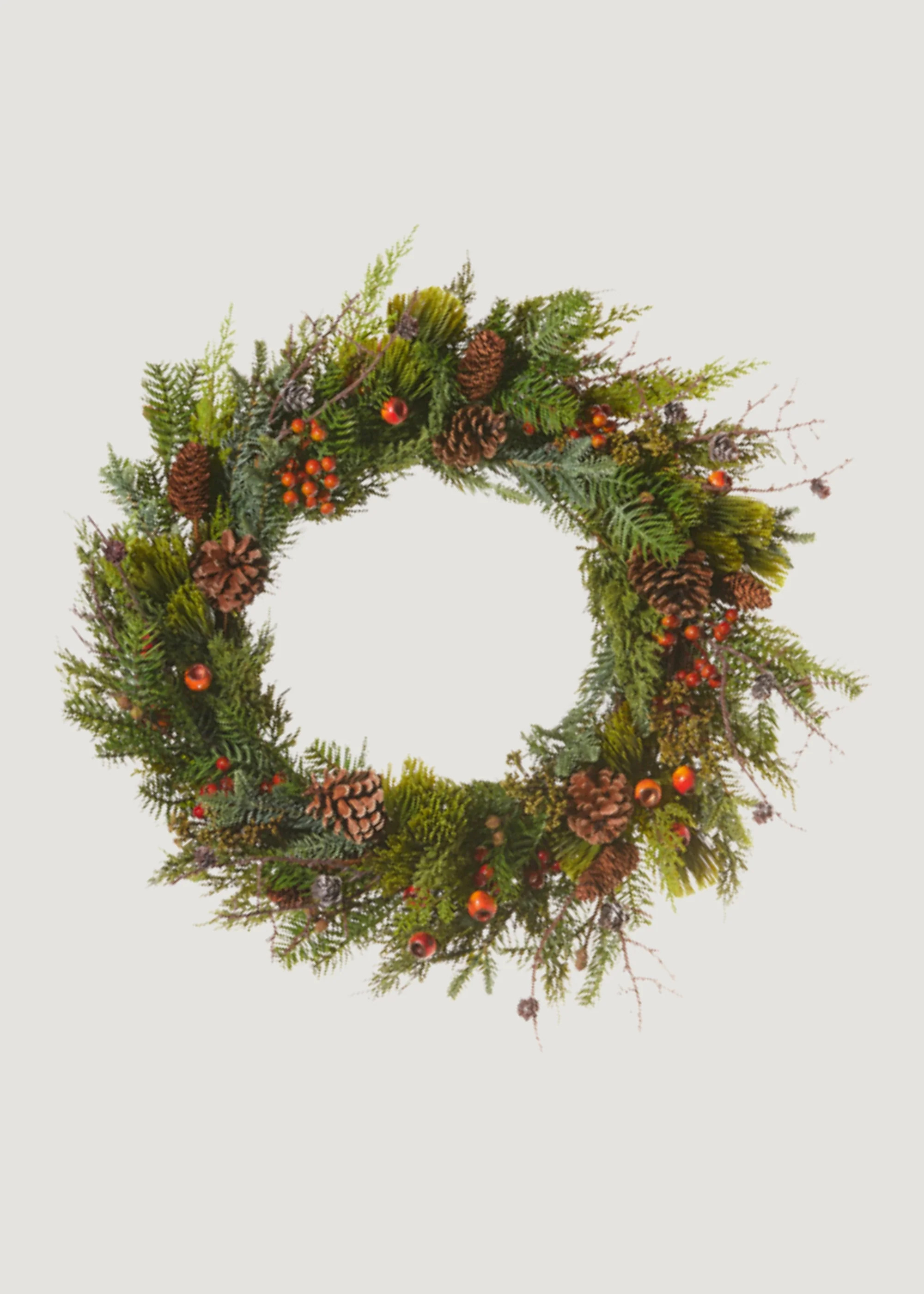 Festive Winter Pine and Pod Wreath - 24 | Afloral