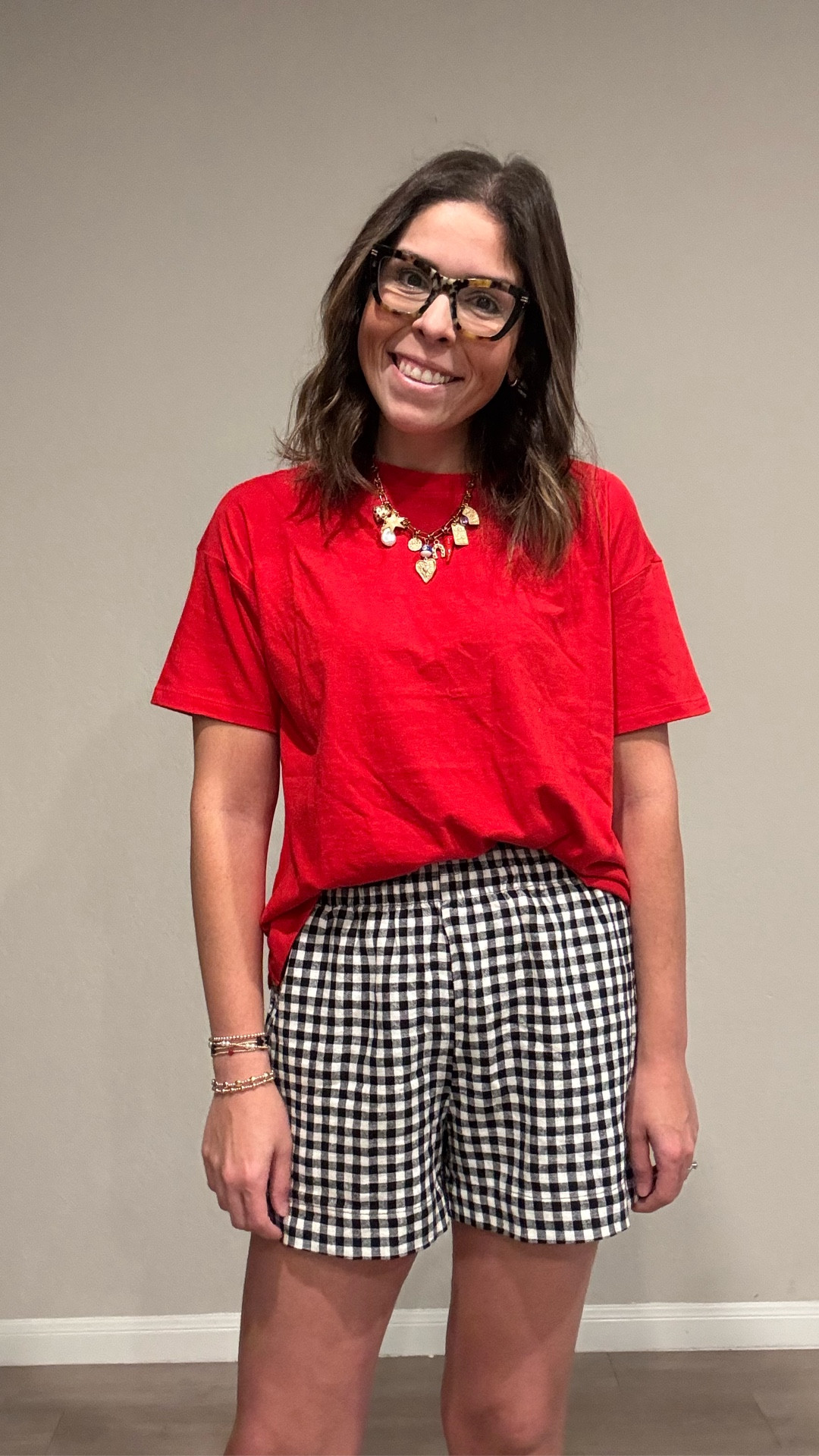 Officially found my go-to summer outfit ☀️ These shorts are the perfect mix of comfy and flattering, paired with a simple tee you can never go wrong with. Added a fun statement necklace to elevate the whole look without trying too hard ✨ Easy, effortless, and something I’ll be reaching for all season long 🤍 Linked everything + similar options!

#LTKootd #LTKMidsize #LTKmomlife