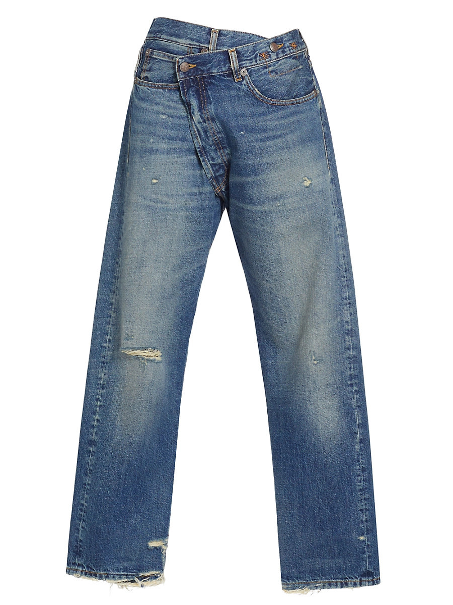 Women's Crossover High-Rise Jeans - Garnet Blue - Size 27 | Saks Fifth Avenue