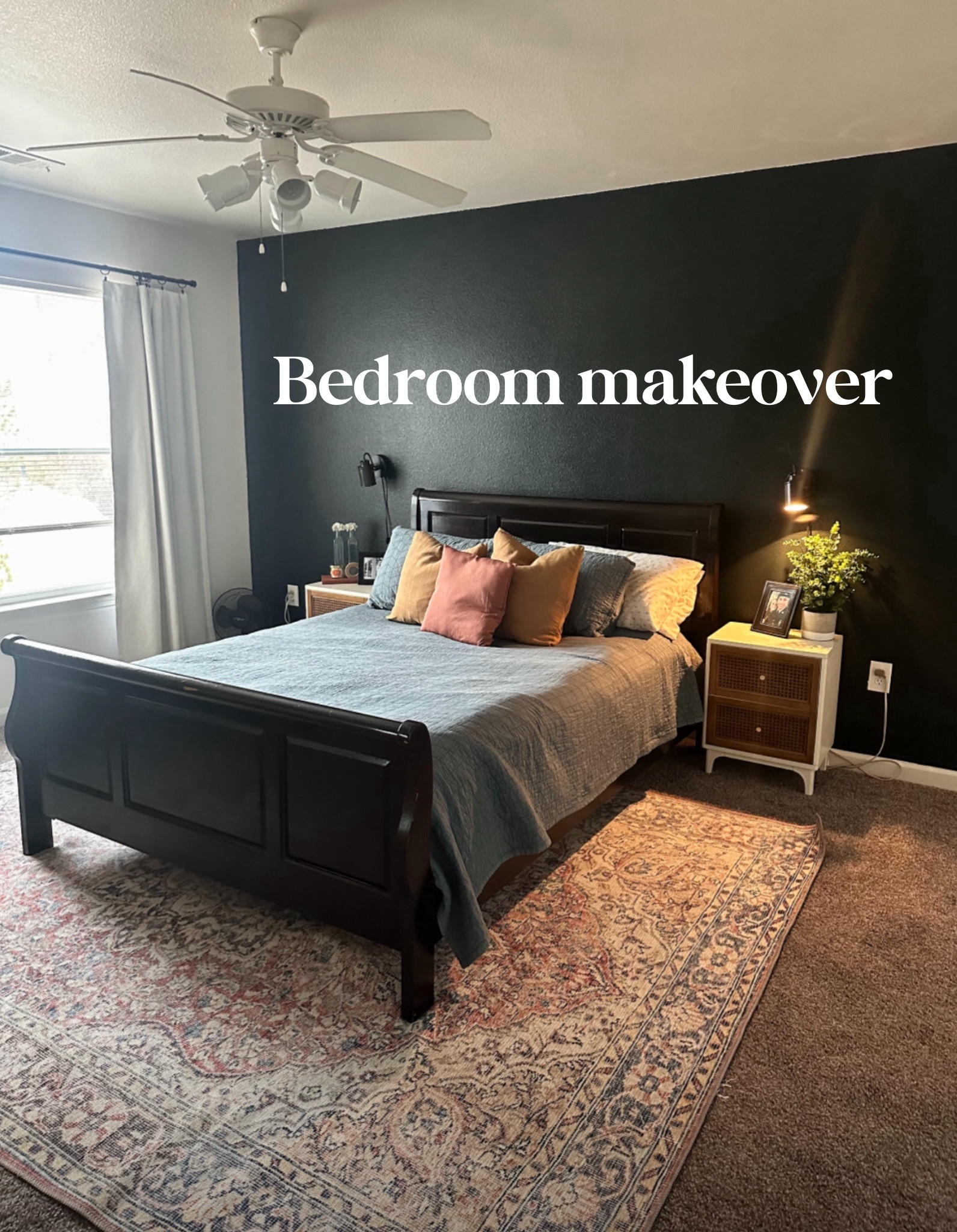 Fun modern bedroom makeover! 

I decided while my husband was away for training to update our bedroom and six months later I’m still living the updates! 

The BEST part is these side tables came assembled from Amazon! 

#LTKhome