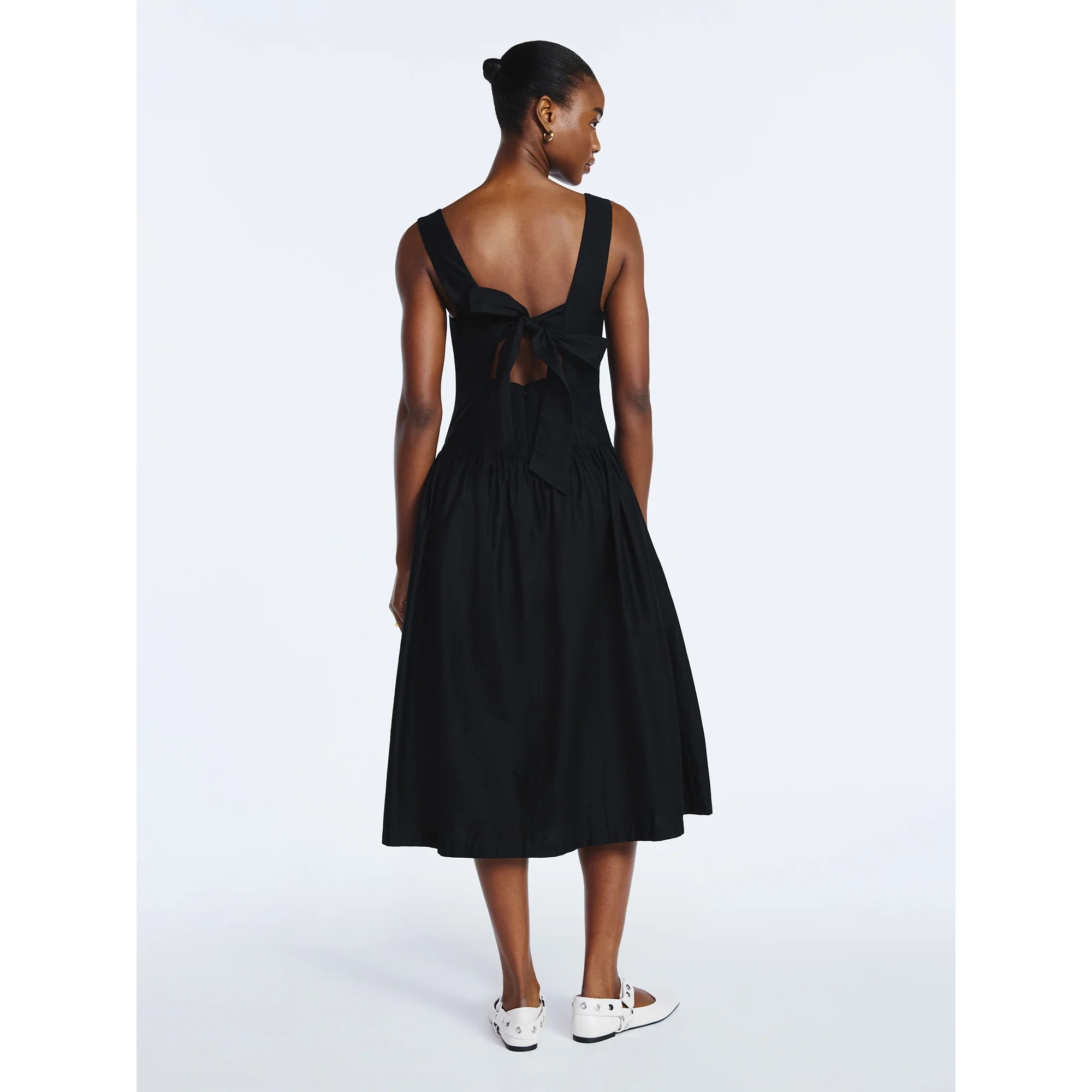 Scoop Women’s Cotton Maxi Dress with Bow Back, Sizes XS-4X | Walmart (US)