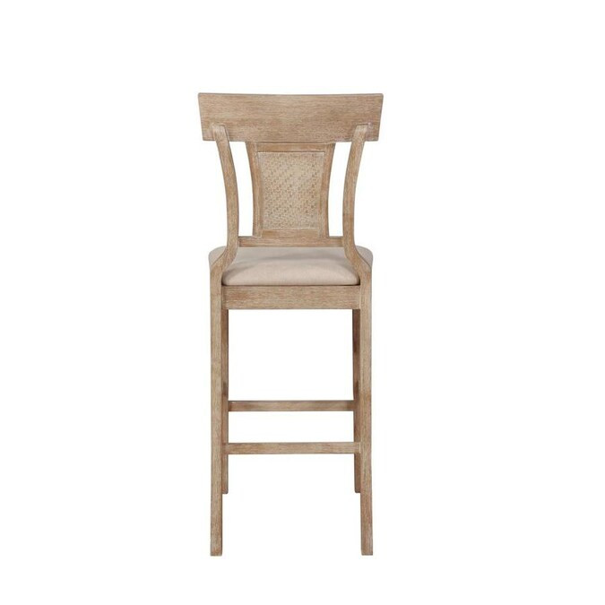 Linon Rylan Bar Stool Gray Wash Bar Height Upholstered Bar Stool | Lowe's