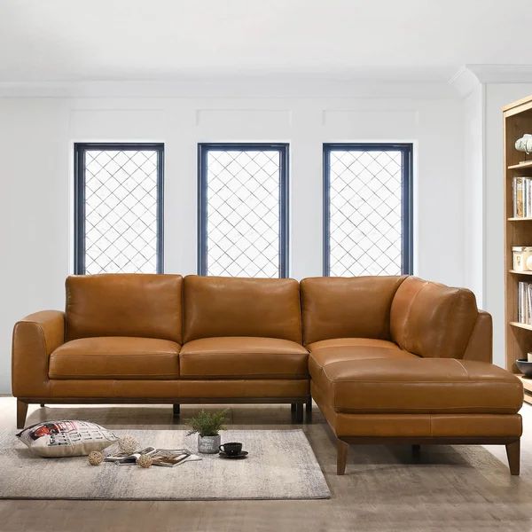 Mary 97"Genuine Leather Sofa & Chaise | Wayfair North America