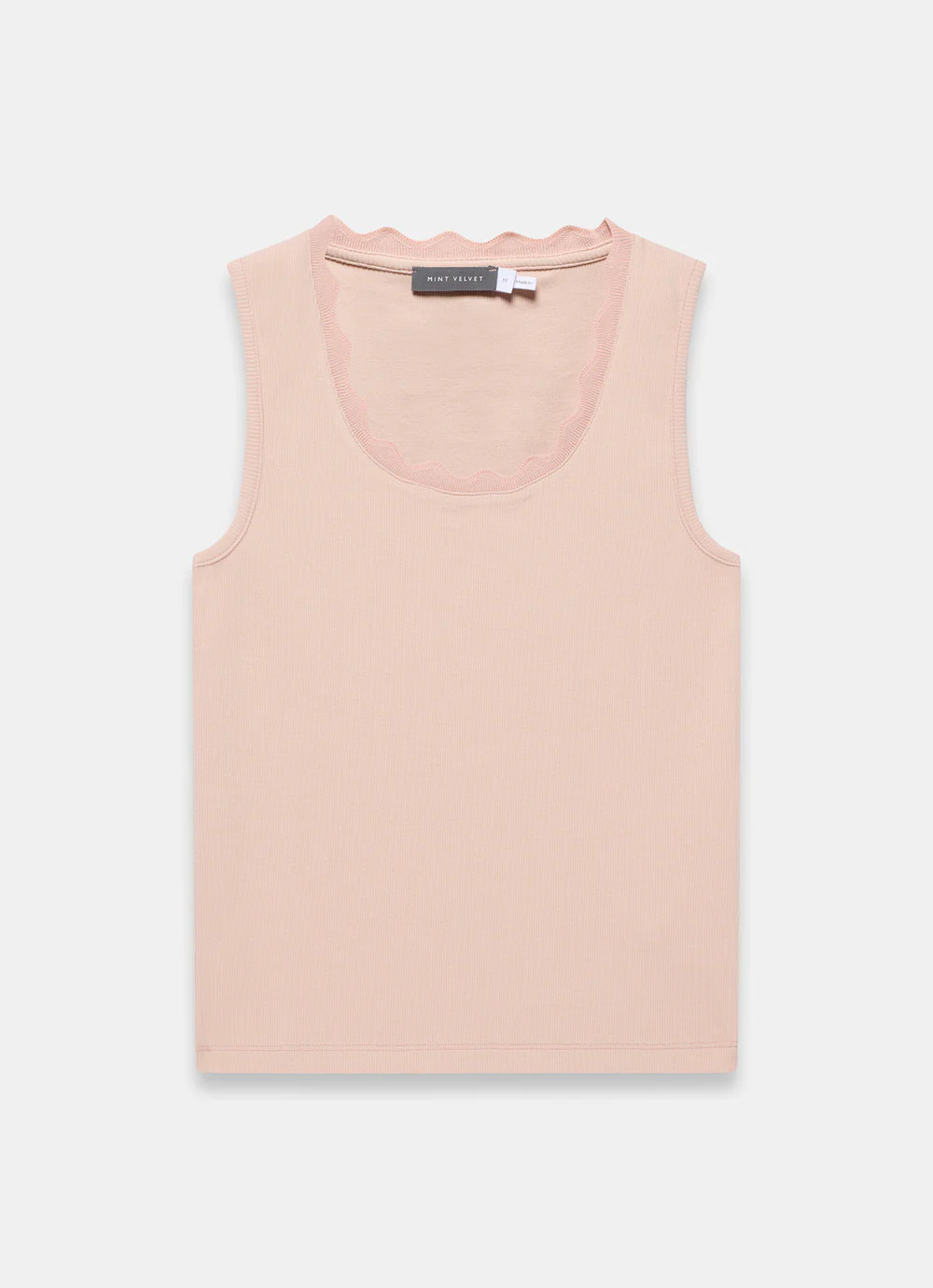 Pink Scallop Trim Vest Top | Mint Velvet