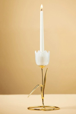 Tulip Brass Candle Holder | Anthropologie (US)