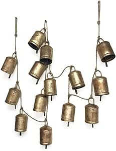 Rustic Decorative Bell Garland on Jute String Rope with Antique Vintage Gold Finish 72" L | Amazon (US)