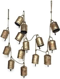 Rustic Decorative Bell Garland on Jute String Rope with Antique Vintage Gold Finish 72" L | Amazon (US)
