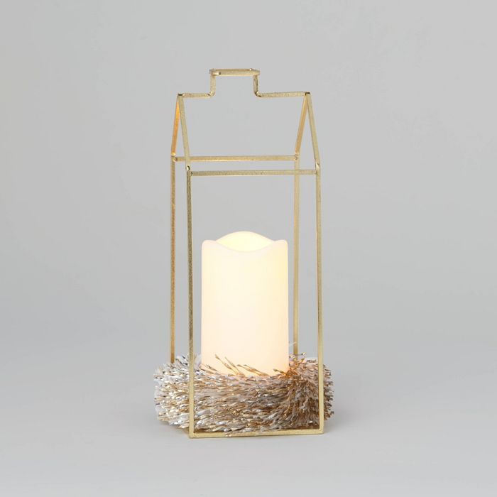 12in Metal Lantern with Wreath - Wondershop&#8482; | Target