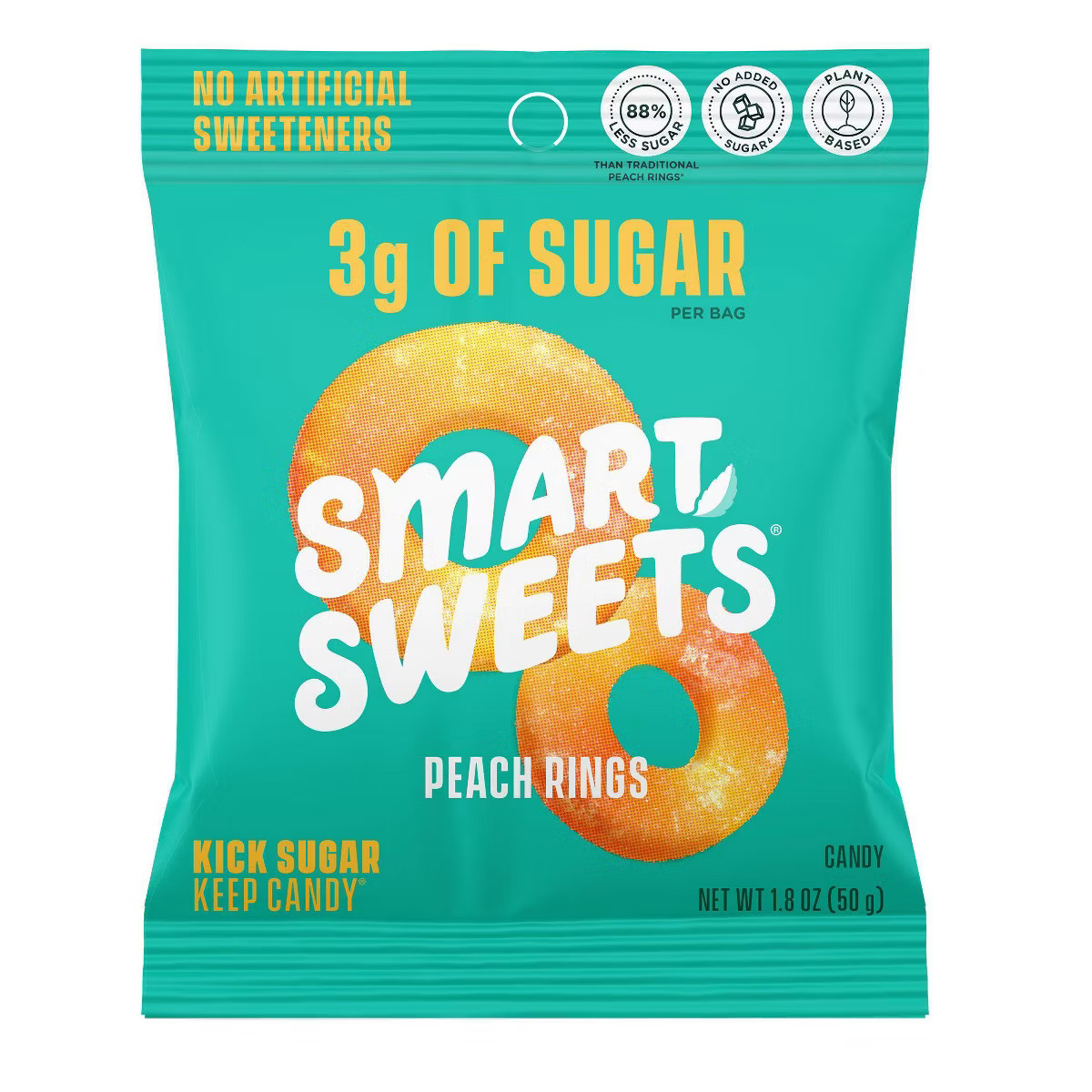 SmartSweets Peach Rings Sour Gummy Candy - 1.8oz | Target
