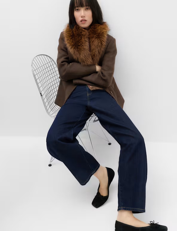 Faux Fur Trim Textured Blazer | Marks & Spencer (UK)