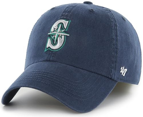 47 MLB Team Color Primary Logo Franchise Fitted Baseball Hat Cap, Unisex Adult - Seattle Mariners - Navy (X-Large) | Amazon (US)