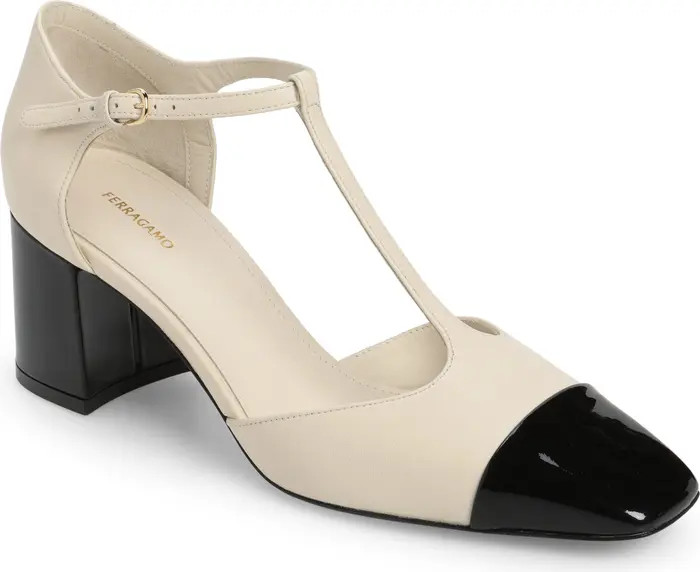 FERRAGAMO Marilu Two-Tone T-Strap Pump (Women) | Nordstrom | Nordstrom