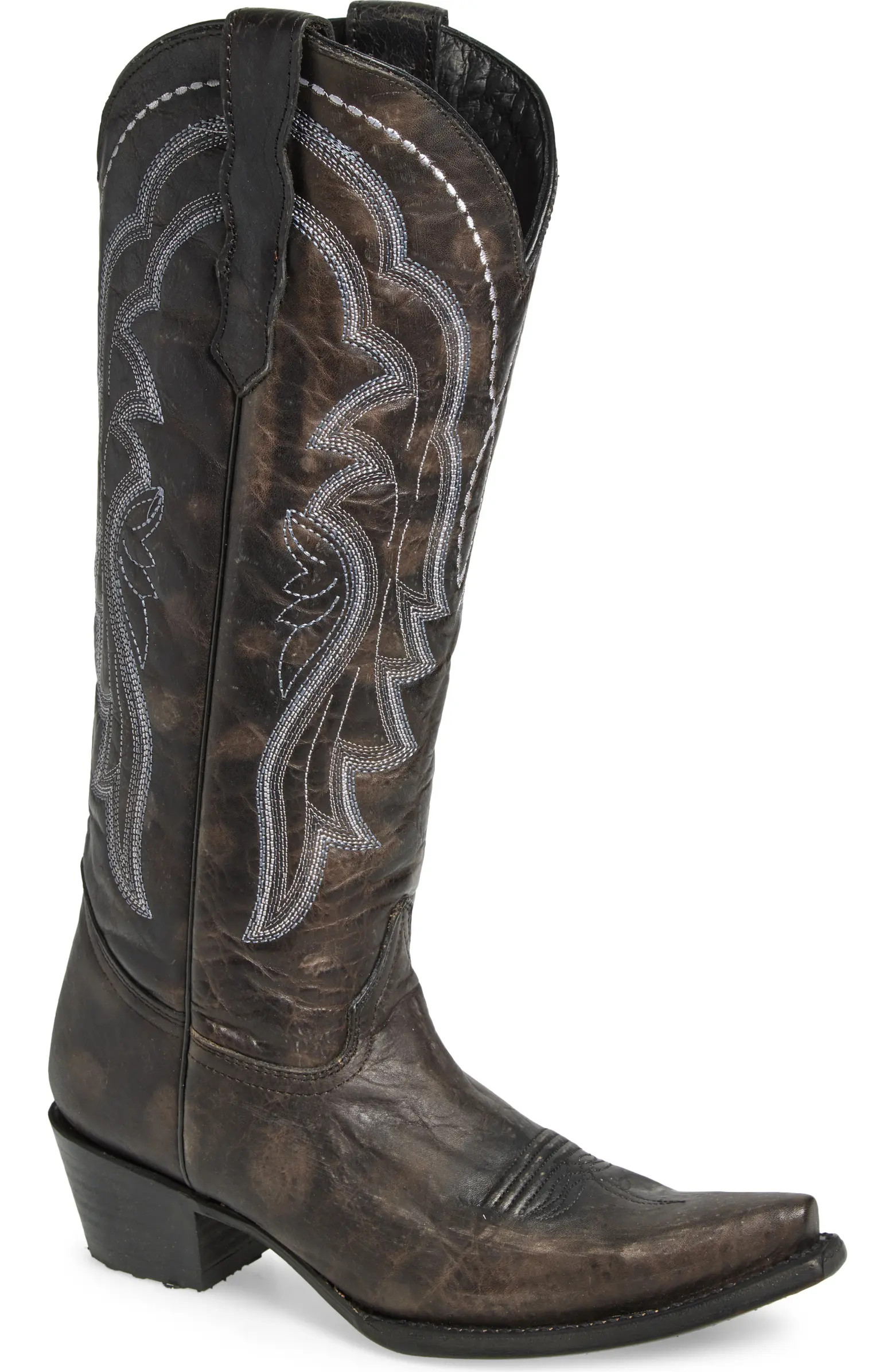 Contrast Embroidery Tall Western Boot (Women) | Nordstrom