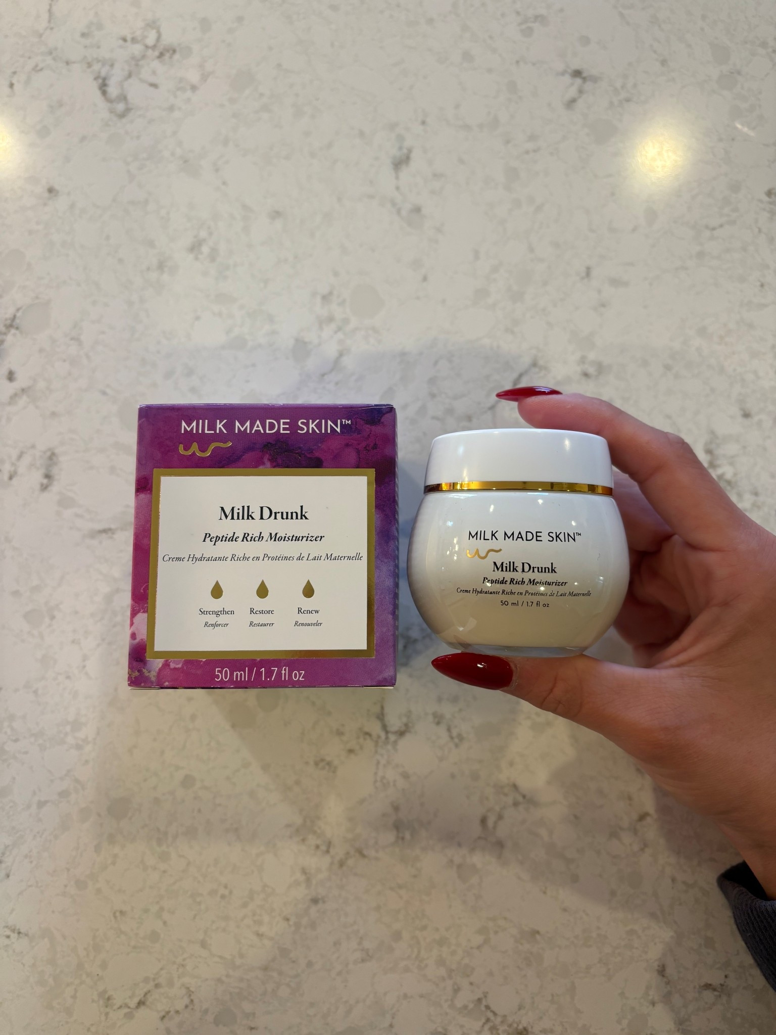Milk Made Skin - Milk Drunk: Peptide Rich Moisturizer. Works to firm skin, improve elasticity, and reduce the appearance of wrinkles and dark spots.  Designed to duplicate the restorative properties of breast milk.

#LTKBeauty #LTKHoliday #LTKGiftGuide