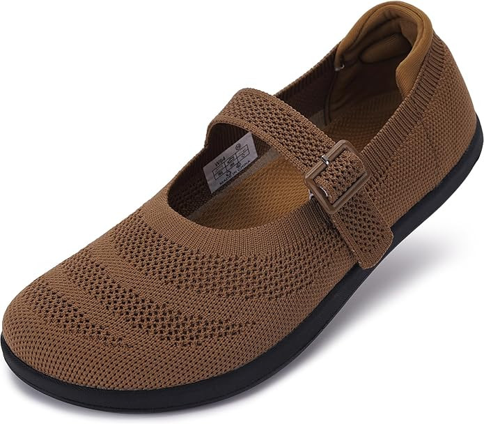 WHITIN Women's Barefoot Mary Jane Flats + Wide Toe Box + Zero Drop Sole + Adjustable Straps | Amazon (US)