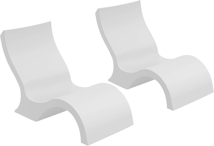 Ledge Lounger Signature in-Pool Low Back Chair for 0-9 inch Water Depths (Set of 2) (White) | Amazon (US)