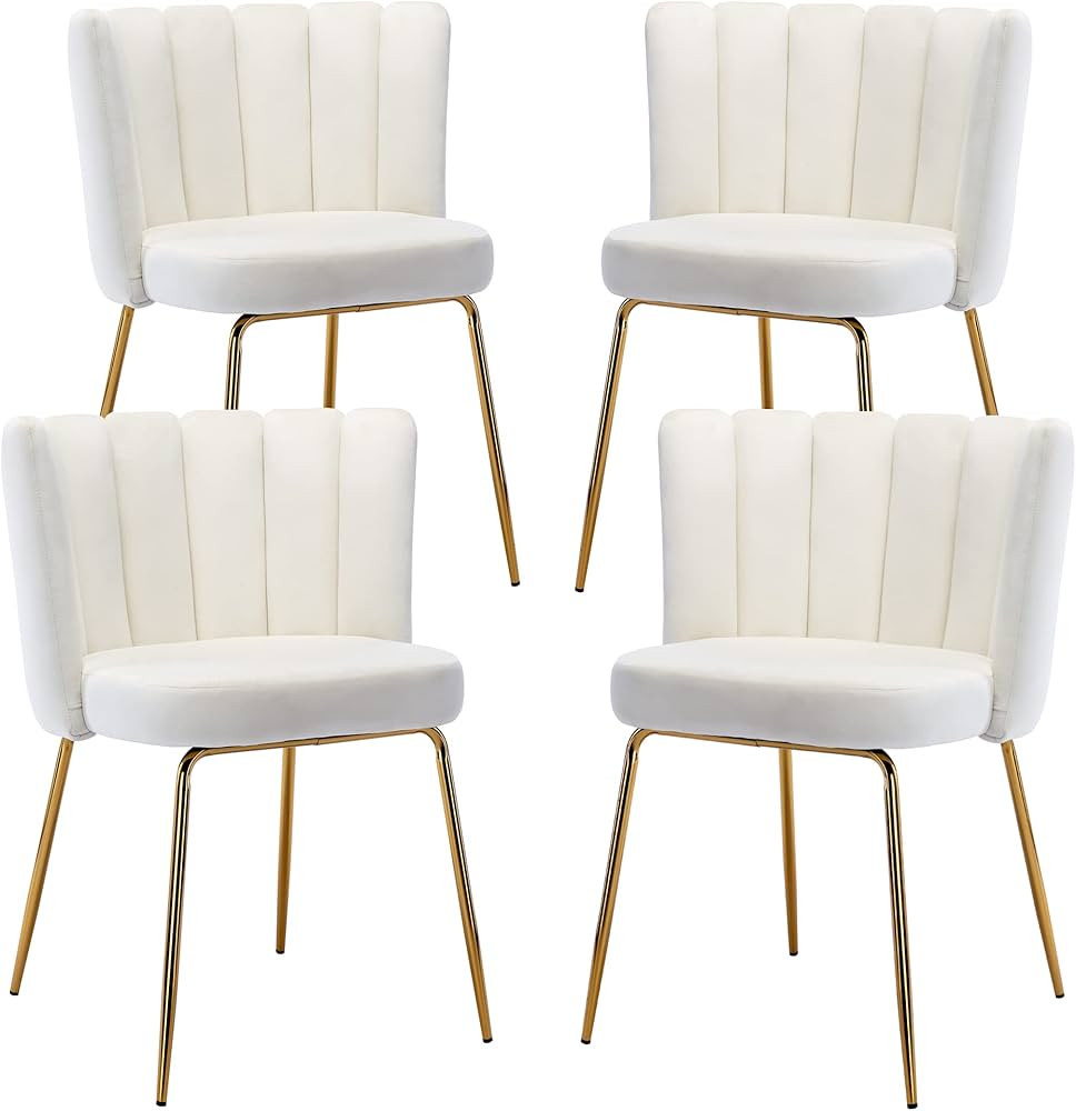 DM Furniture Dining Chairs Set of 4 Modern Velvet Accent Chairs Upholstered Host Side Chairs with... | Amazon (US)