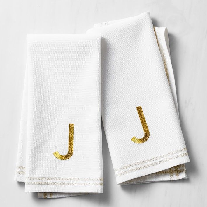 Monogram Towels, Set of 2 | Williams-Sonoma