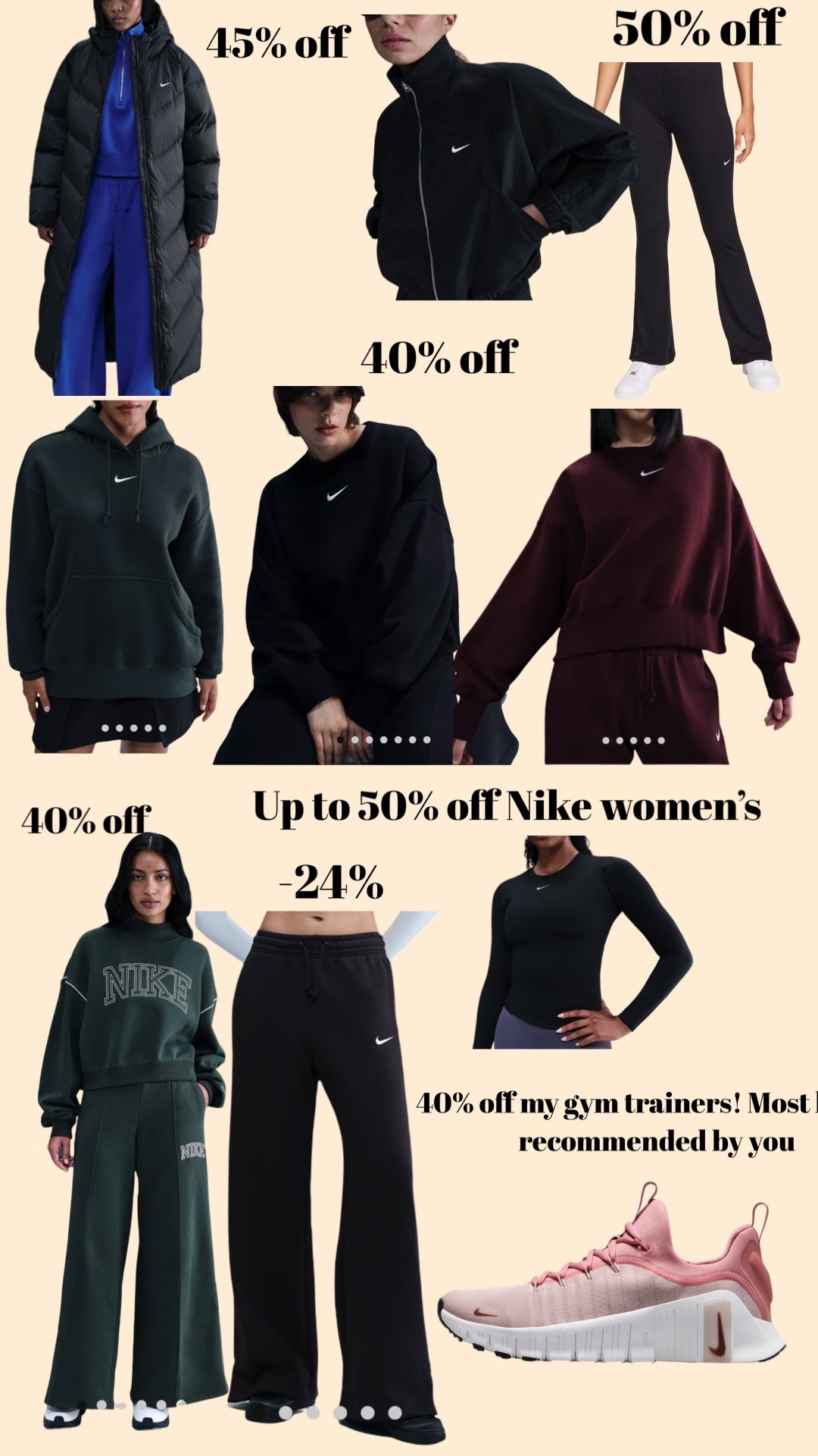 Nike women’s sale picks! My top pick would be my gym trainers which are just the best and 40% off! 