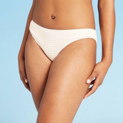 Women's Crochet Cheeky Bikini Bottom - Shade & Shore™ Cream | Target
