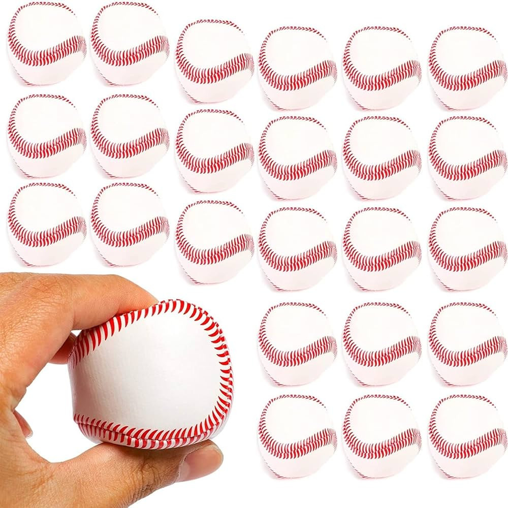 BLUE PANDA 24 Pack Mini Baseball Party Favors, Sports Party Supplies, Bulk Set of Foam Stress Bal... | Amazon (US)