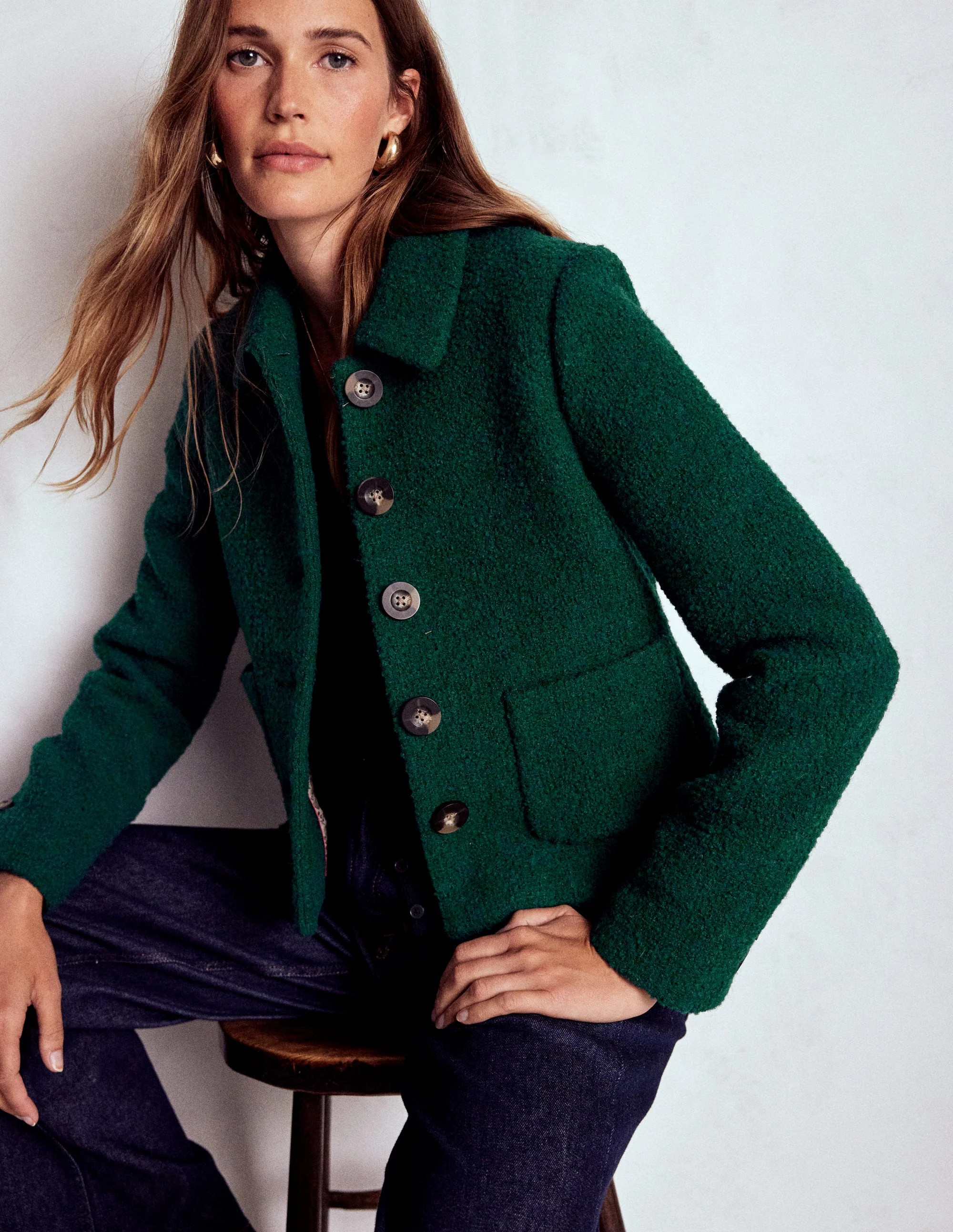 Knightsbridge Wool Jacket-Emerald Night | Boden (US)