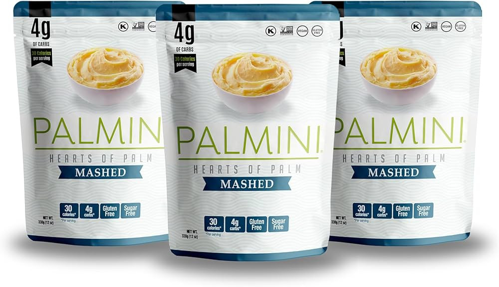 Palmini Mashed | Low-Carb, Low-Calorie Hearts of Palm Mash | Keto, Gluten Free, Vegan, and Non-GM... | Amazon (US)